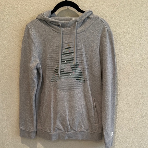 Adidas Gray Hoodie with Geometric Design - Picture 1 of 7